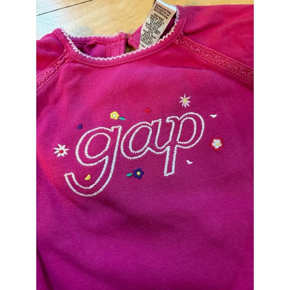 Baby gap toddler 3t shirt bundle lot pink logo snowflake floral vintage y2k